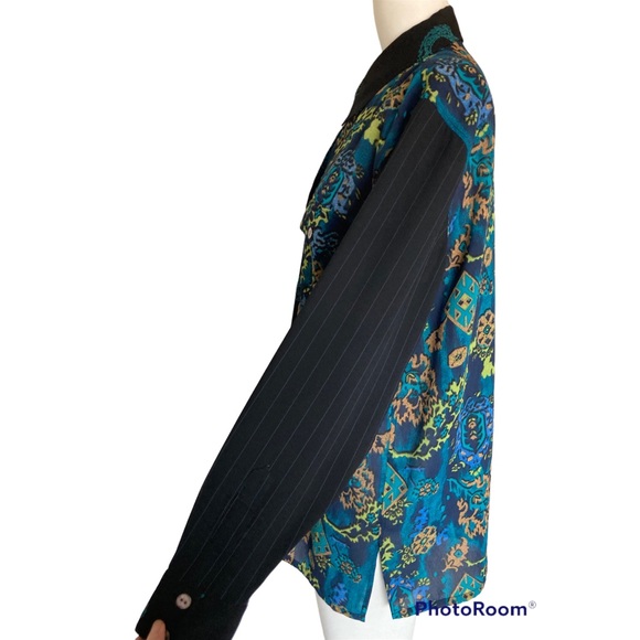 Vintage 90’s Koos of Course Mixed Tapestry Paisley  Print  Blouse L Art to Wear - Picture 4 of 6